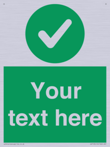 Custom green background, green circle with tick